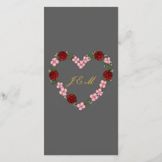 Graue Hochzeitsprogramm (Rückseite)