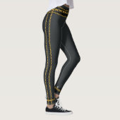 Graue Holzkohle aus Gold und Schwarz Leggings (Rechts)