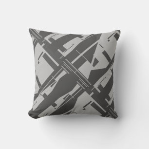 Graue Holzkohle-Diagonale Abstract Art Design Kissen