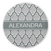 Graue Holzkohle, Marokkanisch #5DS Holzkohlename M Keramikknauf (Vorderseite)