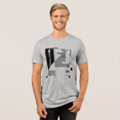 Graue Holzkohle Schwarz Südwestkunst Abstrakt auss Tri-Blend Shirt (Vorderseite voll)