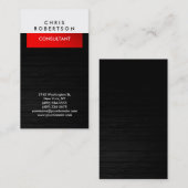 Graue Holzmuster White Red Business Card Visitenkarte (Vorne/Hinten)