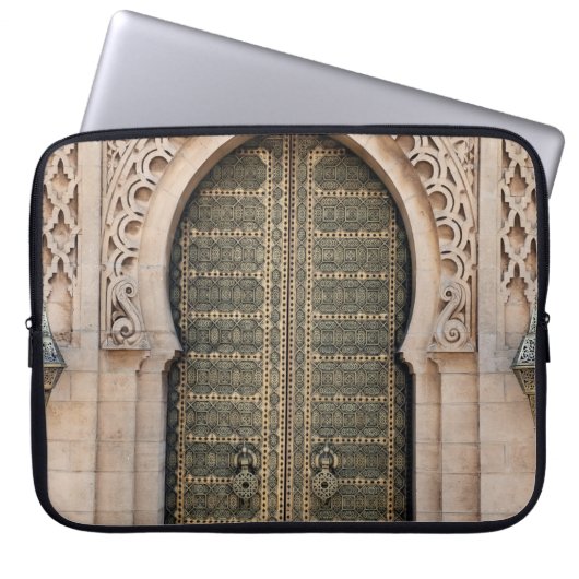 GRAUE HOLZTÜR LAPTOPSCHUTZHÜLLE (Vorderseite)