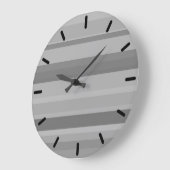 Graue horizontale Streifen Große Wanduhr (Winkel)