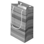 Graue horizontale Streifen Kleine Geschenktüte (Rückseite Schrägansicht)