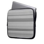 Graue horizontale Streifen Laptopschutzhülle (Vorderseite Links)