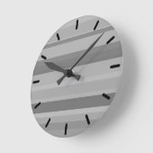 Graue horizontale Streifen Runde Wanduhr (Winkel)