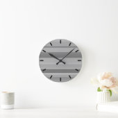 Graue horizontale Streifen Runde Wanduhr (Zuhause)