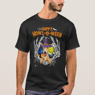 Graue Hound Skeleton Herz Happy Howl O Ween Costum T-Shirt