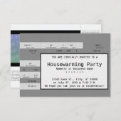 graue Housewarmingkonzertkarte Einladung (Vorne/Hinten)