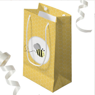 Graue Hummel-Bienen-Bienenwaben-Geschenk-Tasche Kleine Geschenktüte