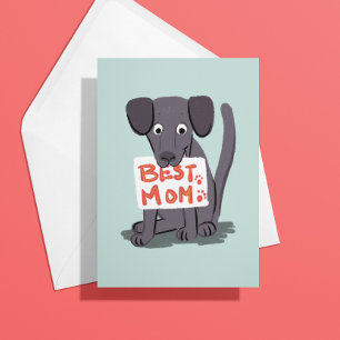 Graue-Hund-Mama-Muttertagskarte Karte