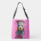 Graue Hunde Kunst mit hellen Splashes Tragetaschen Mit Langen Trägern (Rückseite)