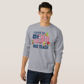 Graue I LIEBE, Amerika zu lesen und zu lehren Flag Sweatshirt (Vorne ganz)