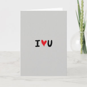 Graue Ich liebe Dich Herz Karte