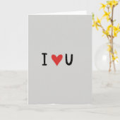 Graue Ich liebe Dich Karte (Gelbe Blume)