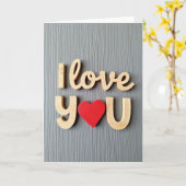 Graue Ich liebe Dich Karte (Gelbe Blume)