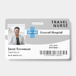 Graue ID für das Logo-Hospital Mitarbeiter-Foto hi Ausweis