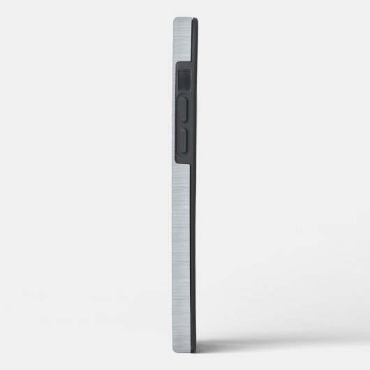 Graue Imitate aus Aluminium, schwarze Spitze Case-Mate iPhone Hülle (Rückseite / Links)