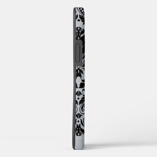 Graue Imitate aus Aluminium, schwarze Spitze Case-Mate iPhone Hülle (Rückseite / Rechts)