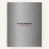 Graue Imitate aus gebürstetem Stahl Notizblock (Vorderseite)
