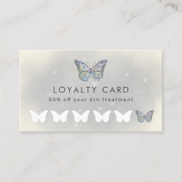 Graue Imitate glänzen Schmetterlingskarte Visitenkarte