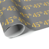 Graue, Imitate Gold 45. (fünfundvierzigste) Verans Geschenkpapier (Rolleneckpunkt)