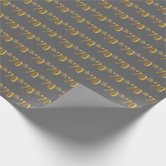 Graue, Imitate Gold 70. (Siebzigste) Veranstaltung Geschenkpapier (Ecke)