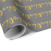 Graue, Imitate Gold 70. (Siebzigste) Veranstaltung Geschenkpapier (Rolleneckpunkt)