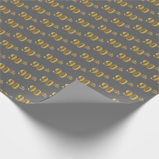 Graue, Imitate Gold 90. (Neunzigste) Veranstaltung Geschenkpapier (Ecke)