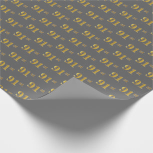 Graue, Imitate Gold 91. (Neunzigste) Veranstaltung Geschenkpapier
