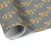 Graue, Imitate Gold 95. (fünfundneunzigste) Verans Geschenkpapier (Rolleneckpunkt)