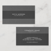 Graue Imitate Lederstreifen Visitenkarte (Vorne/Hinten)