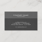 Graue Imitate Lederstreifen Visitenkarte (Rückseite)