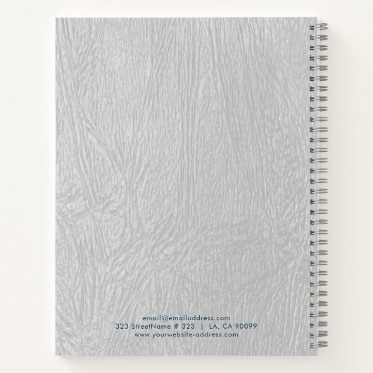 Graue Imitate Ledertextur Notizblock (Rückseite)