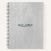 Graue Imitate Ledertextur Notizblock (Vorderseite)