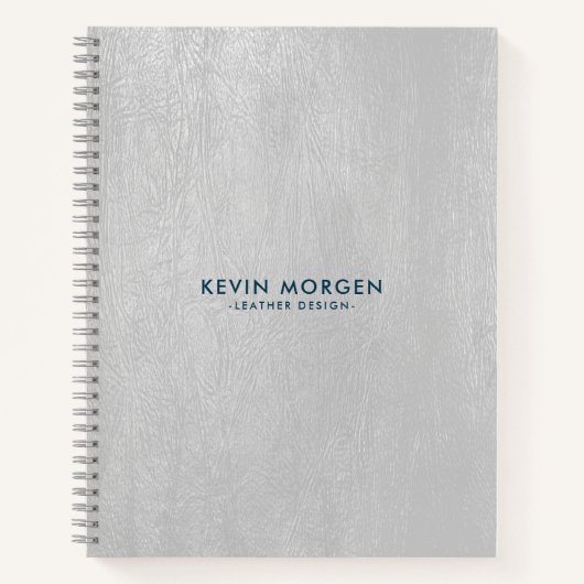 Graue Imitate Ledertextur Notizblock (Vorderseite)