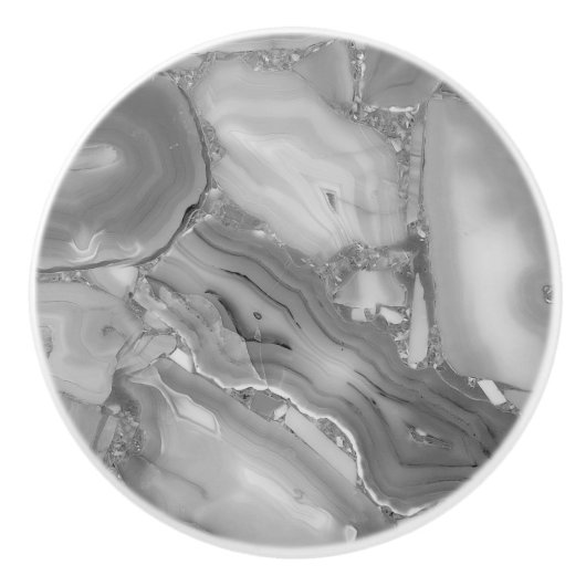 Graue Imitate Marble Stone Keramik Pull Keramikknauf (Vorderseite)