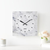 Graue Imitate - Marmorstruktur Quadratische Wanduhr (Zuhause)