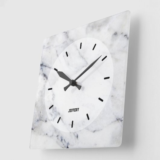 Graue Imitate - Marmorstruktur Quadratische Wanduhr (Winkel)