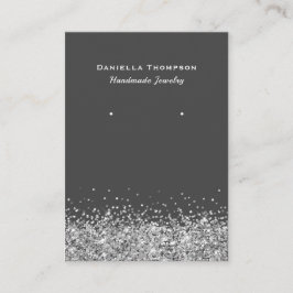 Graue Imitate Silberschmuck Glitzer Earring Displa Visitenkarte