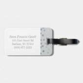 Graue Imitate Silver Glitzer City Dots Monogramm Gepäckanhänger (Rückseite horizontal)