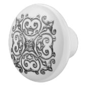 Graue Imitate Silver Medallion Vintage Keramik Pul Keramikknauf (Rechts)