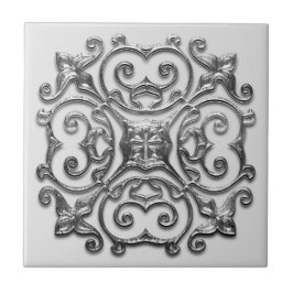 Graue Imitate Silver Medallion Vintage Keramik Til Fliese
