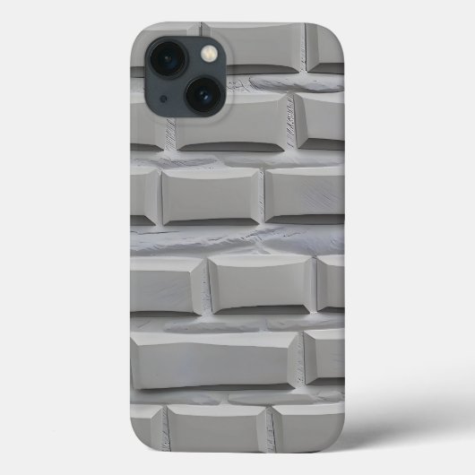 Graue iPhone-Hülle im Ziegeldesign, minimalistisch Case-Mate iPhone Hülle (Rückseite)