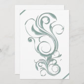 Graue Jade Embossed Look Einladungen (Vorne/Hinten)