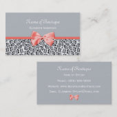 Graue Jaguar-Druck-Butike mit korallenrotem Band Visitenkarte (Vorne/Hinten)