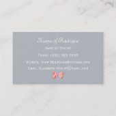 Graue Jaguar-Druck-Butike mit korallenrotem Band Visitenkarte (Rückseite)