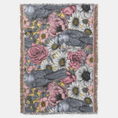 Graue Jay und Blume Decke (Vorderseite Vertikal)