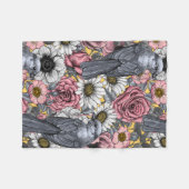 Graue Jay und Blume Fleecedecke (Vorderseite (Horizontal))